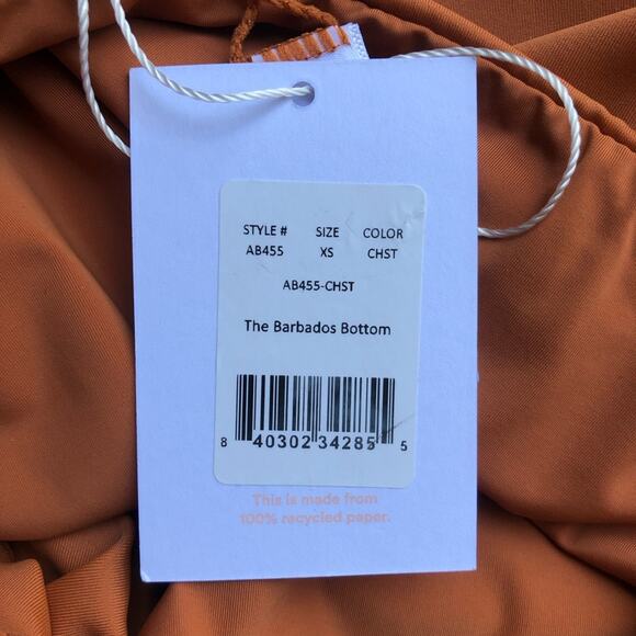 Andie NWT Women’s Barbados High Rise Bikini Bottom Chestnut Orange Extra Small - Picture 10 of 12